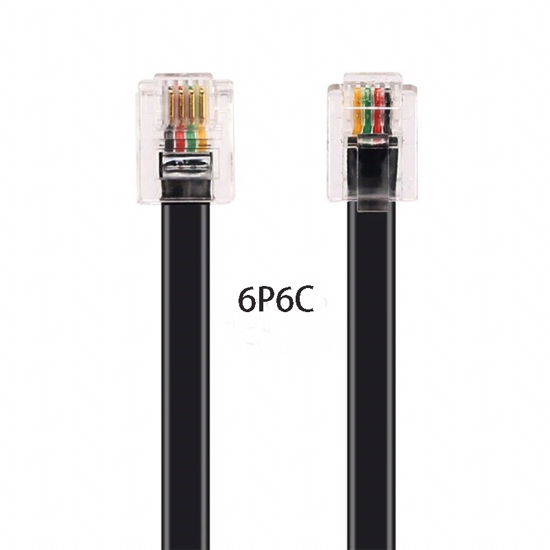 Telefonkabel, reines Kupfer, 6-adrig, 6P6C, RJ11, RJ12, Telefon-Audio--Signalkabel, Kfz-Verstärkerkabel: Orange / 1.8m