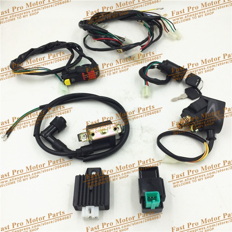 FULL DC 90CC 110CC 125CC 140CC 150CC Kick+ Electric Start Engine Wiring Harness Loom PIT Dirt Bike