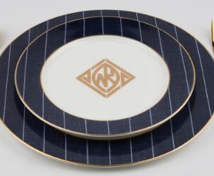 Blue dinner plate bone china dessert plate for steak kitchenware