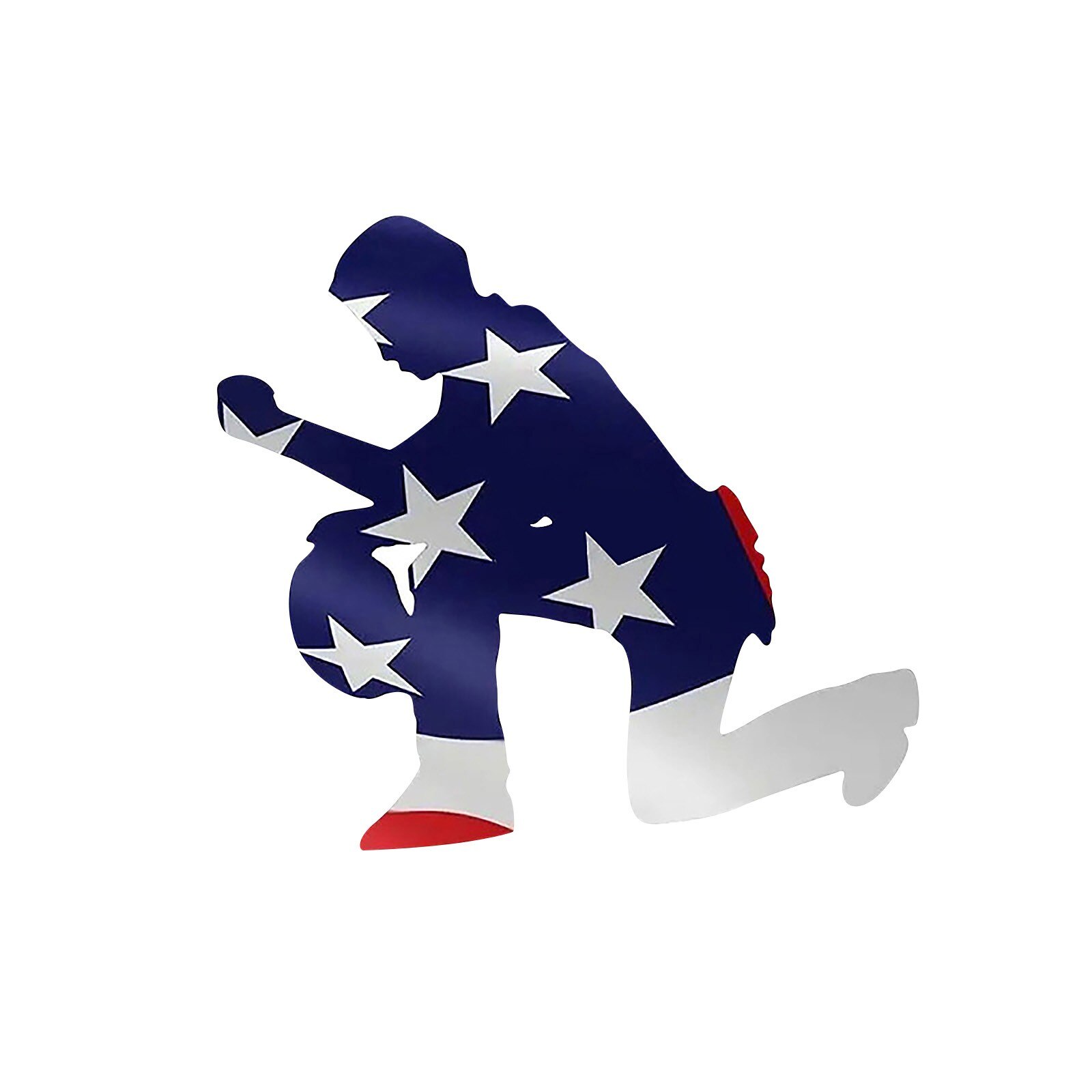 American Cross Kneeling Soldier Weathered Sign Splicing Art Decoration Kneeling Soldier's Garden Signs Independence Day Decor: B