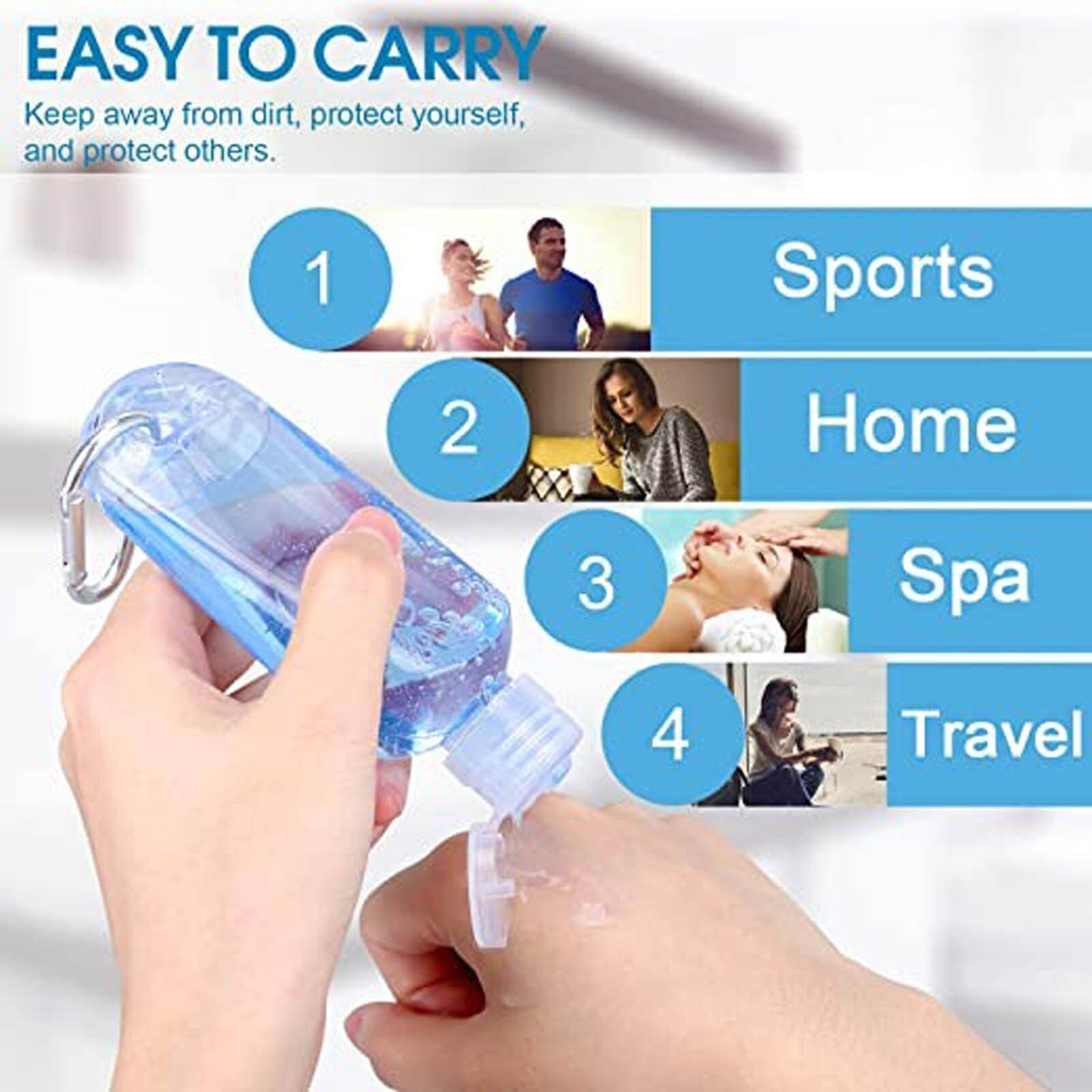 40# 10 stuks transparante lege sleutelhangerflessen, plastic mini navulbare container, lege cosmetische containers