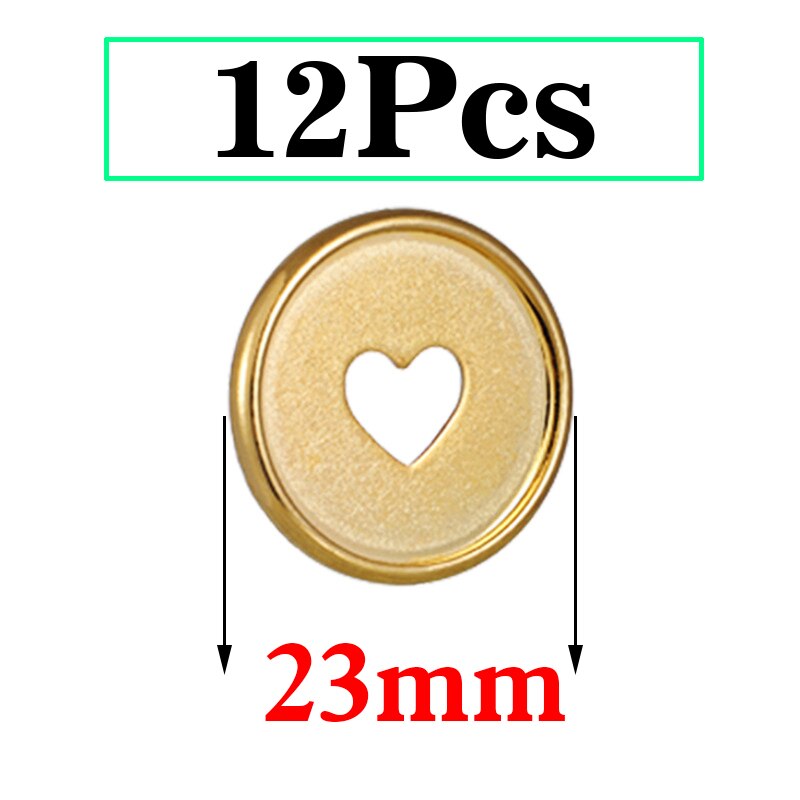 23Mm Binding Ring Paddestoel Gat Knop Notepad Plastic Losbladige Spoel 360 Graden Opvouwbare Plastic Schijf Plastic Gesp kantoor: 12pcs-Golden