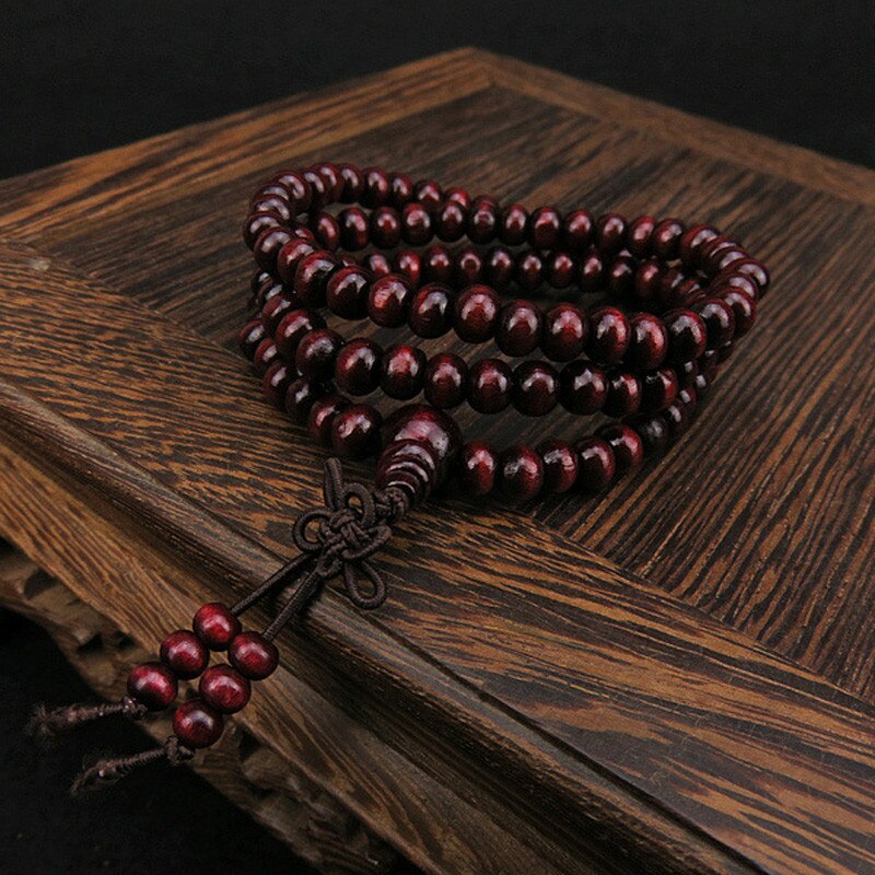 6mm Natural Sandalwood 108 Wooden Beads Bead Bracelet Jewelry украшения бижутерия bracelet femme