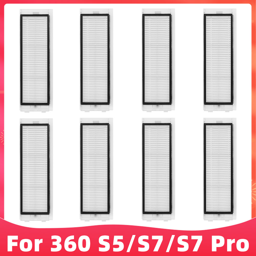 Fit for 360 S5 / S7 / S7 Pro Robot Vacuum Cleaner Spare Parts Roller Side Brush Hepa Filter Water Tank Filter Mop Cloths Rag: Dark Grey