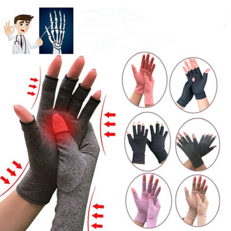 1 Pair Arthritis Gloves Premium Arthritic Joint Pain Relief Hand Gloves Therapy Open Fingers Gloves Therapy Wrist Support