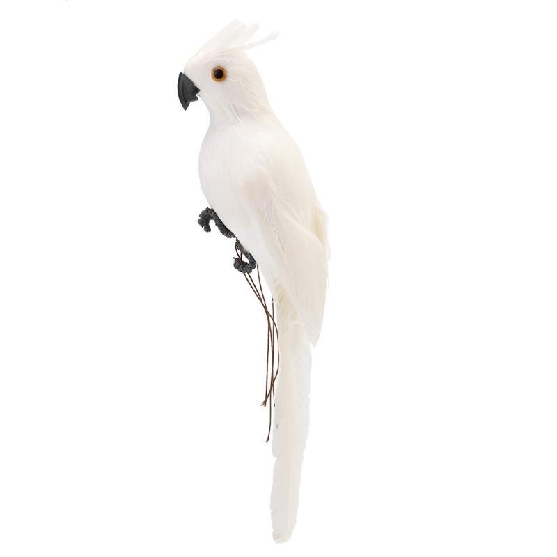 Foam Veer Kunstmatige Papegaai Imitatie Vogel Model Simulatie Dier Vogel Tuin Decoratie Diy Party Thuis Ornament: WHITE