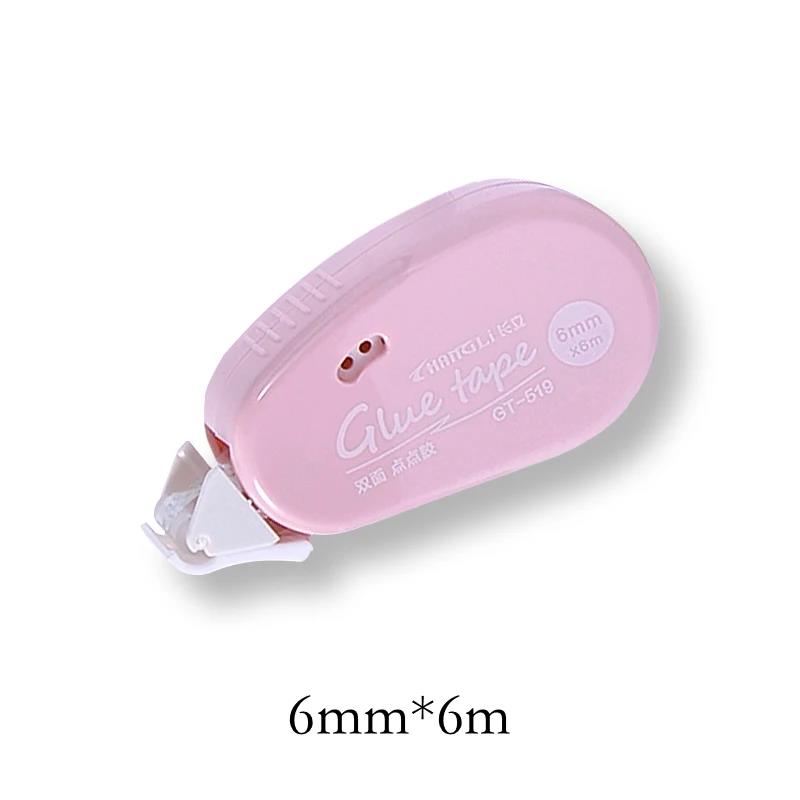 6m*6mm Double Sided Adhesives Tapes Dots Glue Roller Tape Student Stationery Scrapbook Handmake Tools Office Supplies: Red