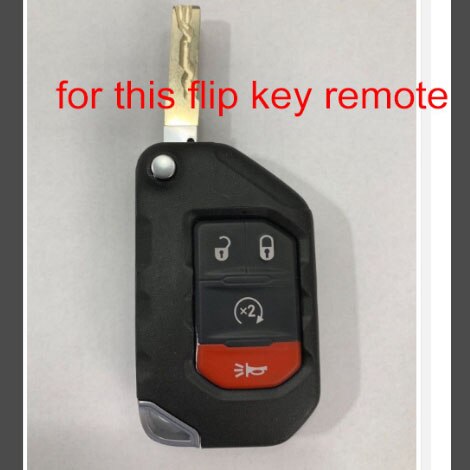 2/3/4 button Flip Remote protect shell for Jeep Wrangler JL silicone rubber car key fob cover case set sleeve keychain