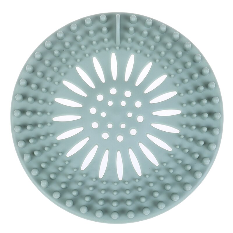 Prop gulvafløbsmåtte silikone brusebad afløbsdækser filter til filter til badeværelse og køkken: Grøn