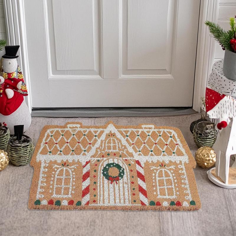Palace Shaped Rugs Christmas Cartoon Doormat Floor Mat Non-Slip Bath Mats Doormats For Bedroom Front Door Xmas Welcome Carpet