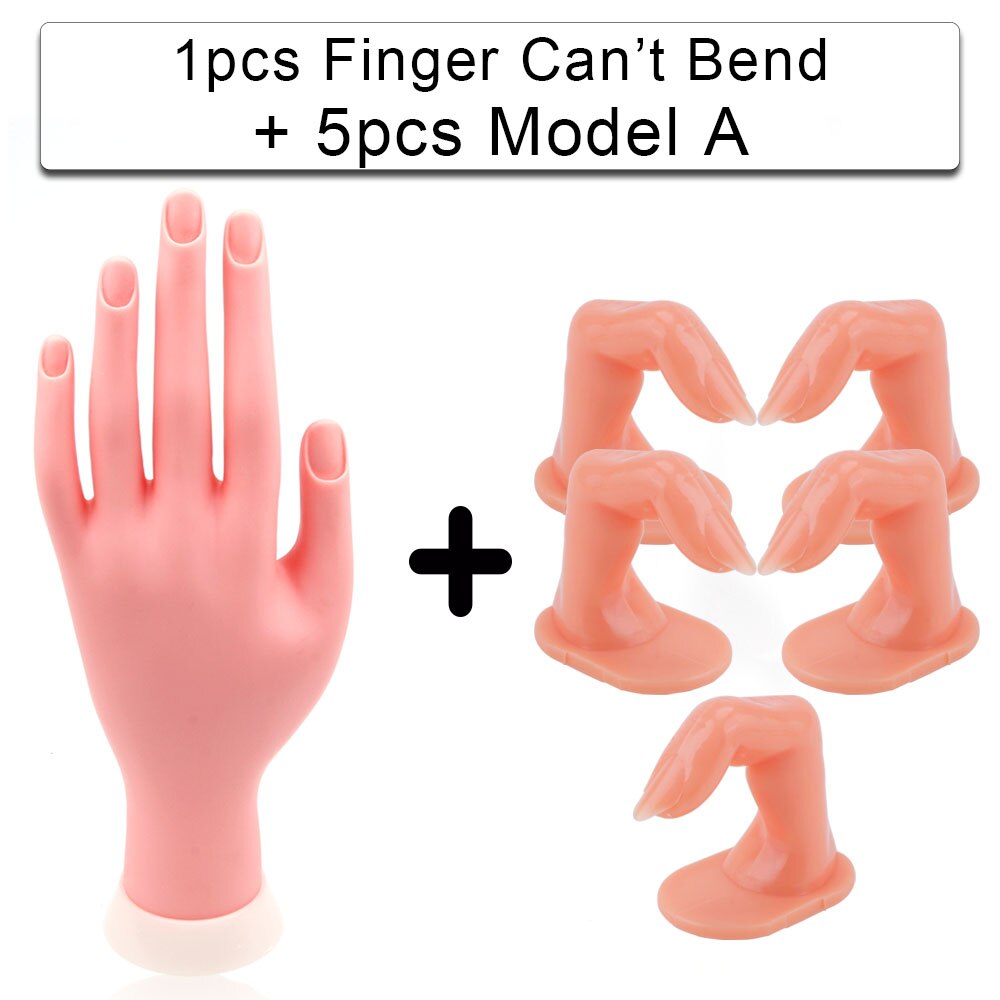 5/10pcs False Nails Finger Practice Model 1pcs Nail Hand Training For Manicure Beauty Nail Tips Flexible Practice Finger Tools: 5pcs Set A