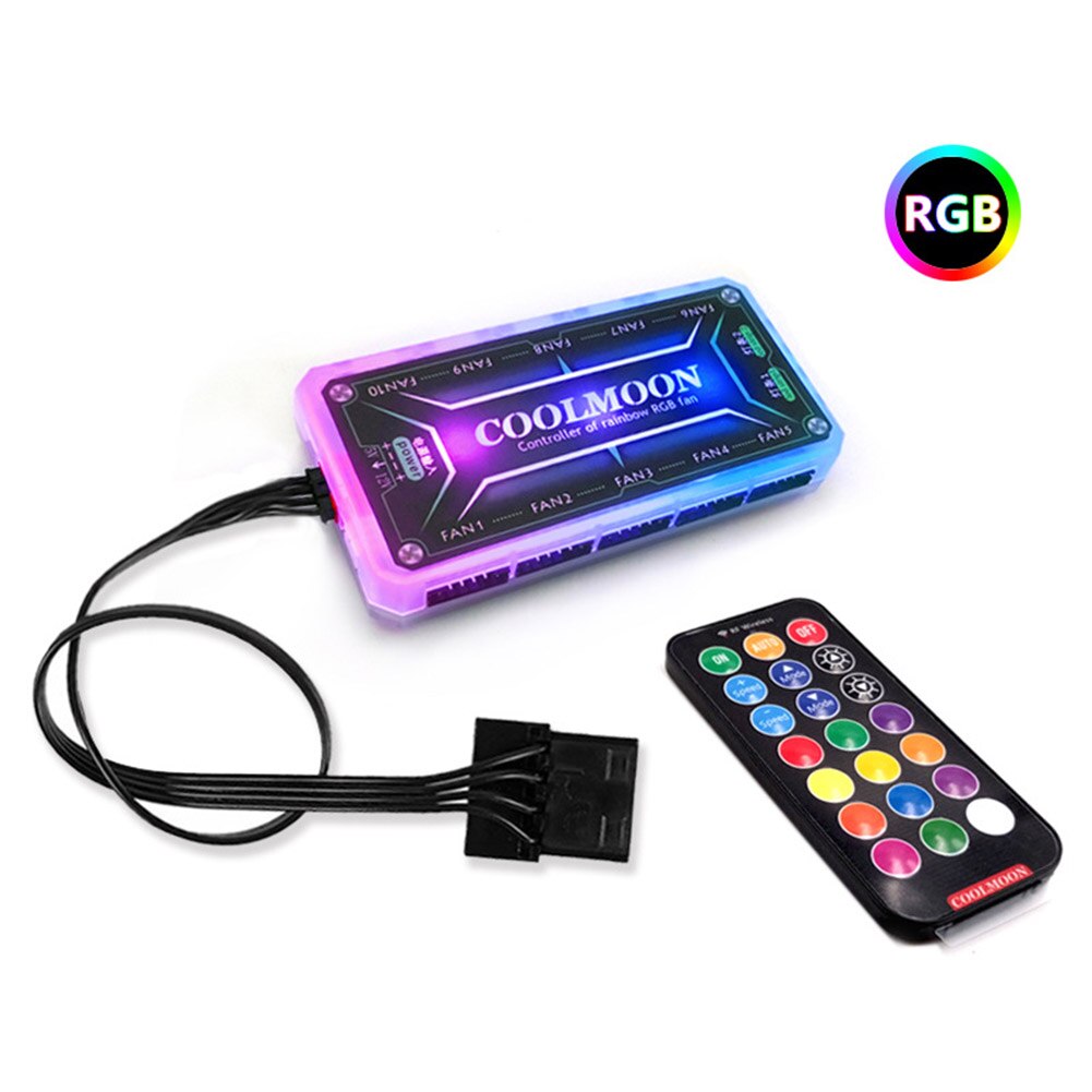 Ventilateur PC RGB 12V 6 broches 12cm ventilateur de refroidissement avec contrôleur pour ordinateur boîte de jeu silencieuse JLRL88