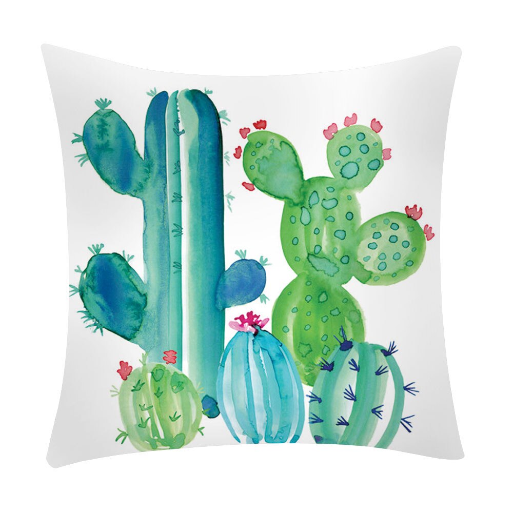 Plant Bloem Afdrukken Kussensloop Kamer Decoratie Accessoires Polyester Sofa Auto Kussenhoes Home Decor Decoratieve Kussenslopen: H