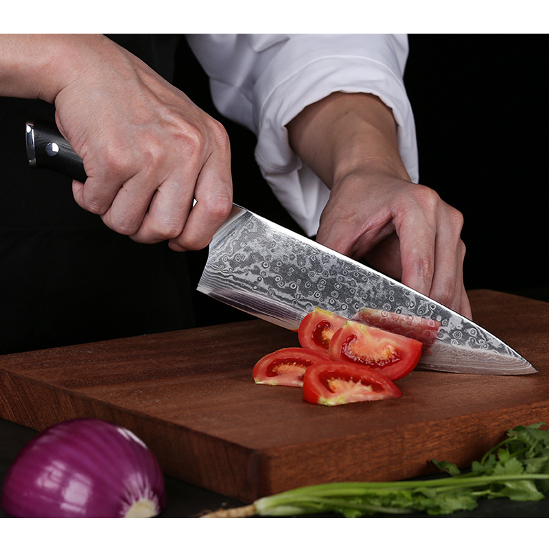 TURWHO 8'' Chef Knife Gyuto Japanese Damascus Stainless Steel Kitchen Knife Very Sharp Cooking knives G10 Handle