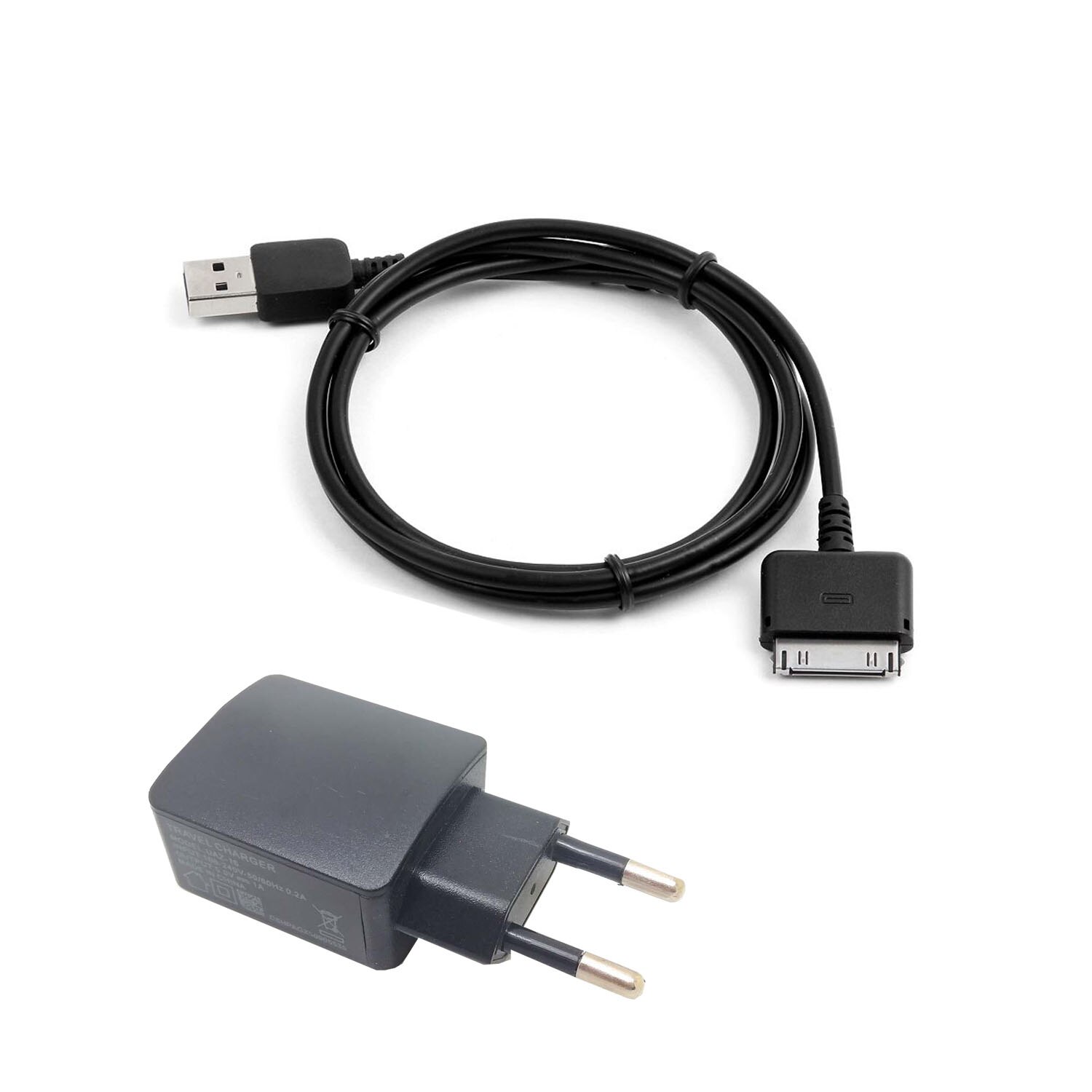 wall charger & Generic USB Data Sync Cable Charger Cord for BARNES NOBLE NOOK HD 7 8GB 16GB 7": EU wall charger