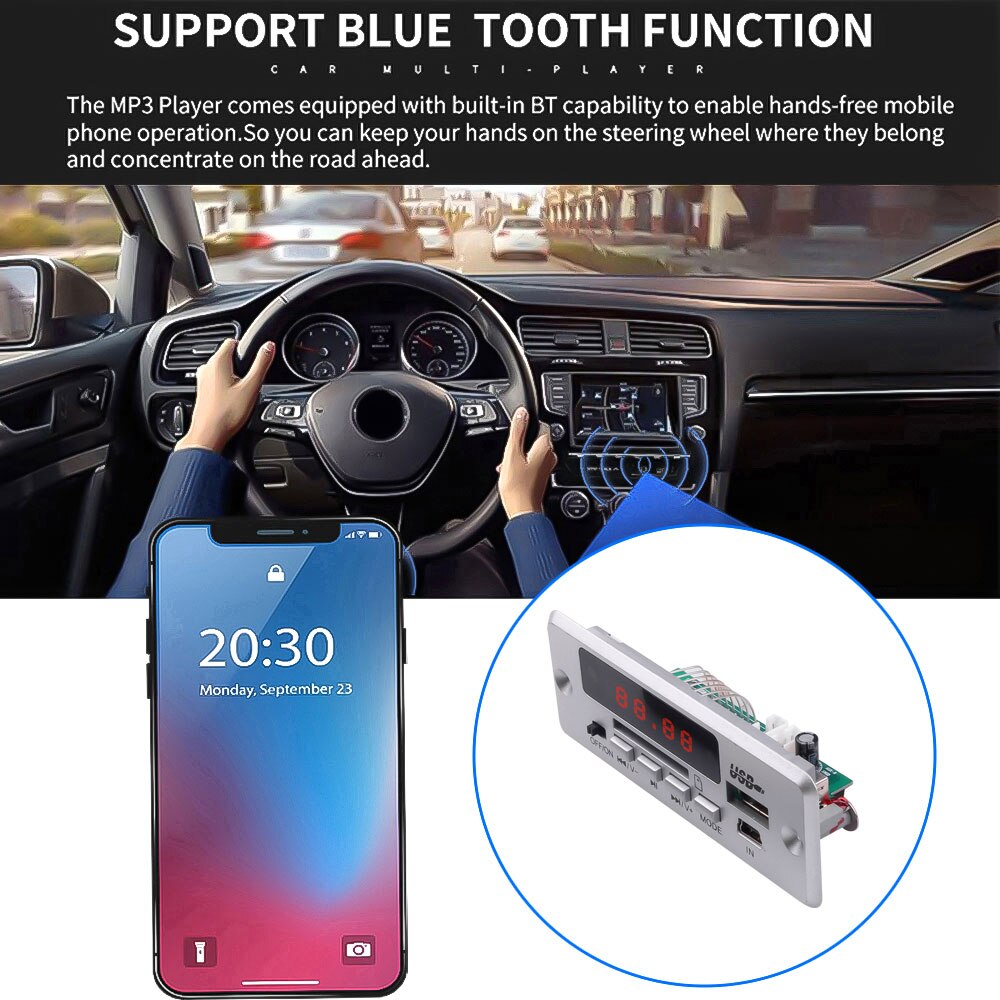 MP3 Decoder Board Auto Accessories USB SD FM WMA Decoder Car Bluetooth Speaker Player Replace Durable