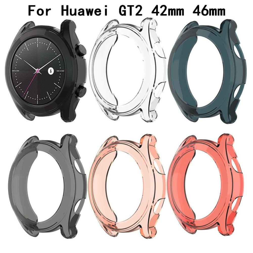 Clear TPU Protector Bumper Horloge Frame Case Cover voor Huawei GT2 42mm 46mm Smart horloge accessoires GT 2 shell Protector #1019