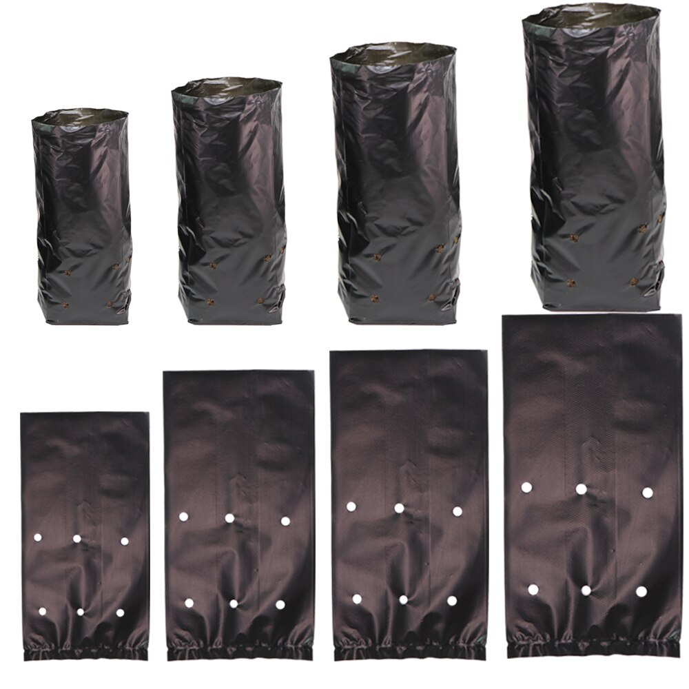 50PCSHDPE Black Grow Soil Bags Garden Agricultural Cultivation Pockets Seedling Breathable Permeable Anti-UV Pouch