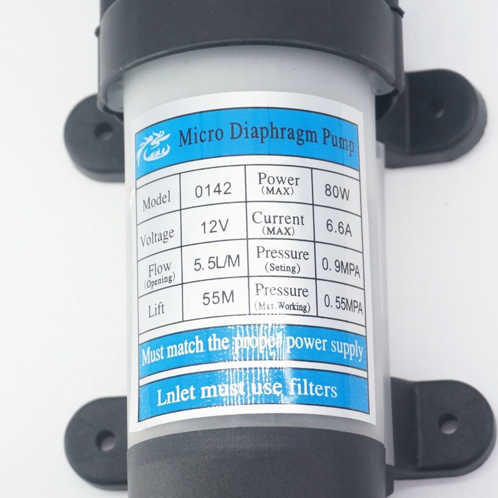 DC 12V 80W Micro Diaphragm Water Pump Self-priming Booster Pump With Automatic Pressure Switch and Cooling Fan