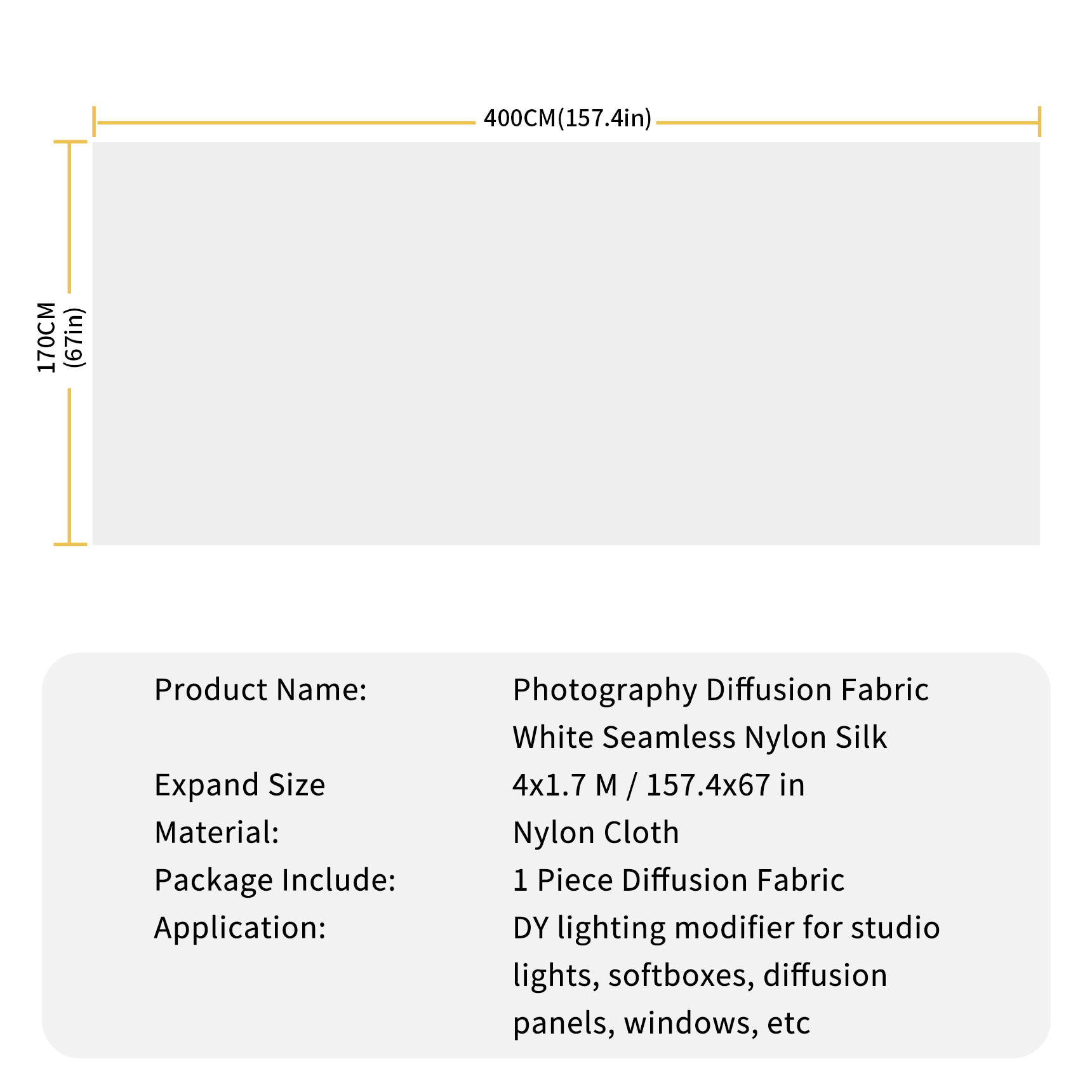Selens Para Modificador de Luz Estroboscópio Softbox Fotografia Estúdio Nylon Seda Branco Sem Costura Modificador de Luz 1,7 m/2m/3m/4m