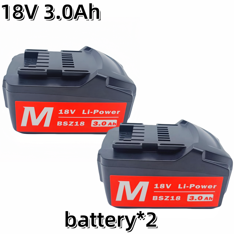 18V 3,0Ah 6,0Ah 9,0Ah Akku für Metabo Akku-Elektrowerkzeug, Ersatz für Metabo 18V 625592000 625591000 Backup-Batterien: Grau