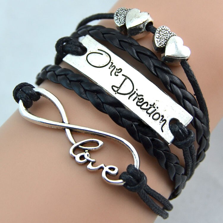 jewelry Chain Girls Heart Charm one direction Bracelets For Women