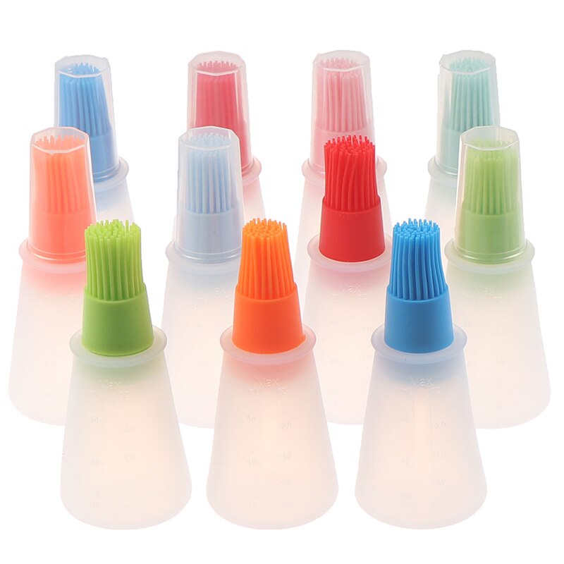 Portable Silicone Oil Bottle with Brush Grill Oil Brushes Liquid Oil Pastry Kitchen Baking BBQ Tool Kitchen Tools for BBQ