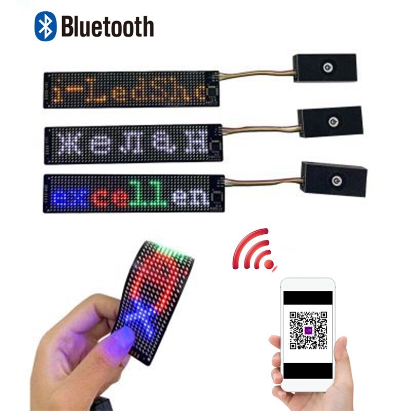 Tela matriz de exibição de pixel 16*32 do módulo led flexível bluetooth diy para led chapéu de sol saco de camiseta led máscara facial exibir texto de rolagem