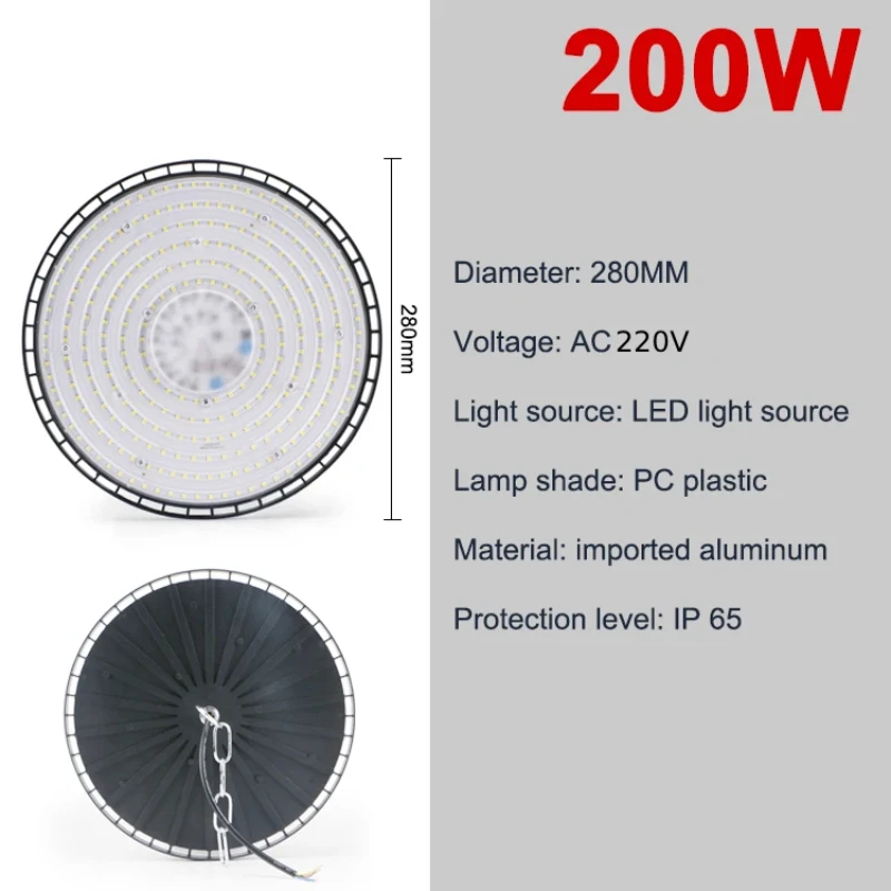 100/150/200w stk. ufo led højbay lys superklare vandtætte kommercielle industrielle marked lager garage værksted lamper  ac220v stk.: Lysegrå / 10w