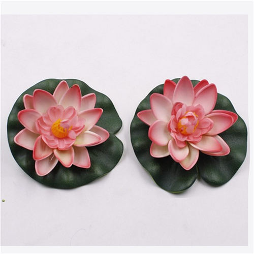 Lirio de agua de loto Artificial para decoración, tanque flotante de flores para estanque, planta, adorno de hojas para el hogar, jardín, boda, piscina, 10cm, 1 ud.: light pink