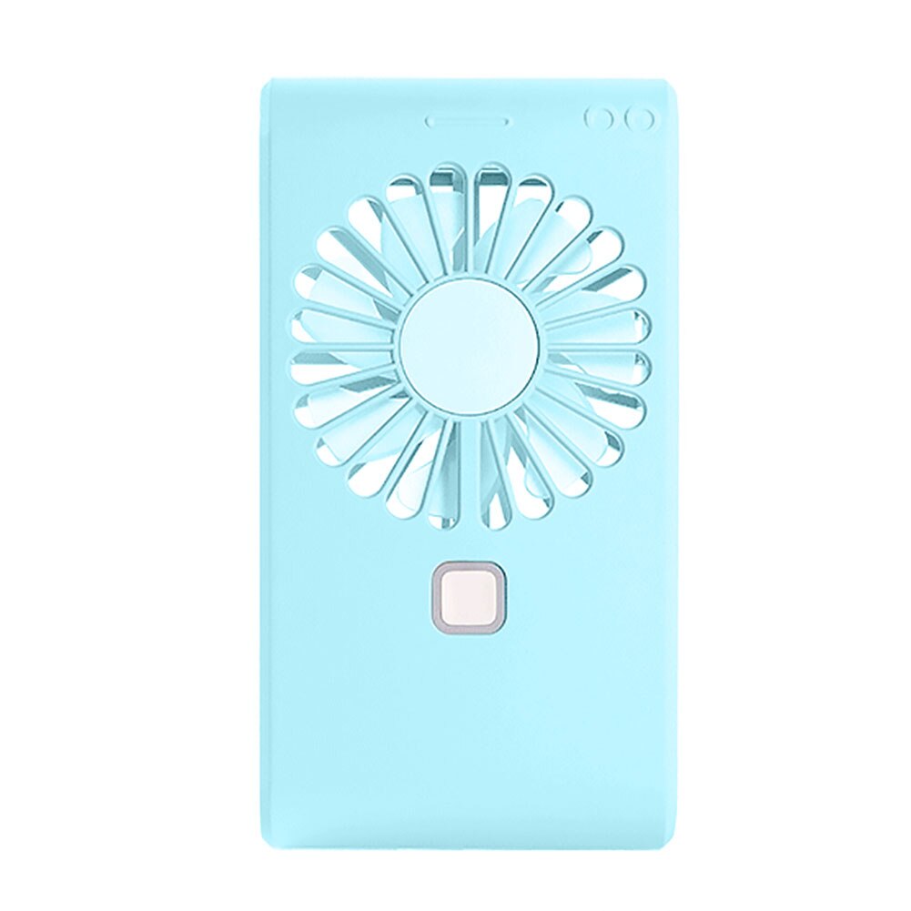 Mini Telefoon Vorm Draagbare Usb Opladen Koelventilator Met Standaard Make-Up Spiegel Lichtgewicht En Draagbare Canbe Gebruikt Op Vele Gelegenheid: Blauw