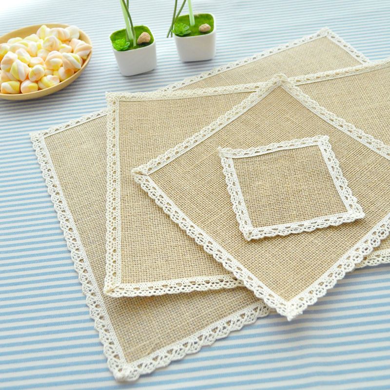 8 stks Jute Placemat Modieuze Tafel Decor Coaster Placemats voor Banket Party