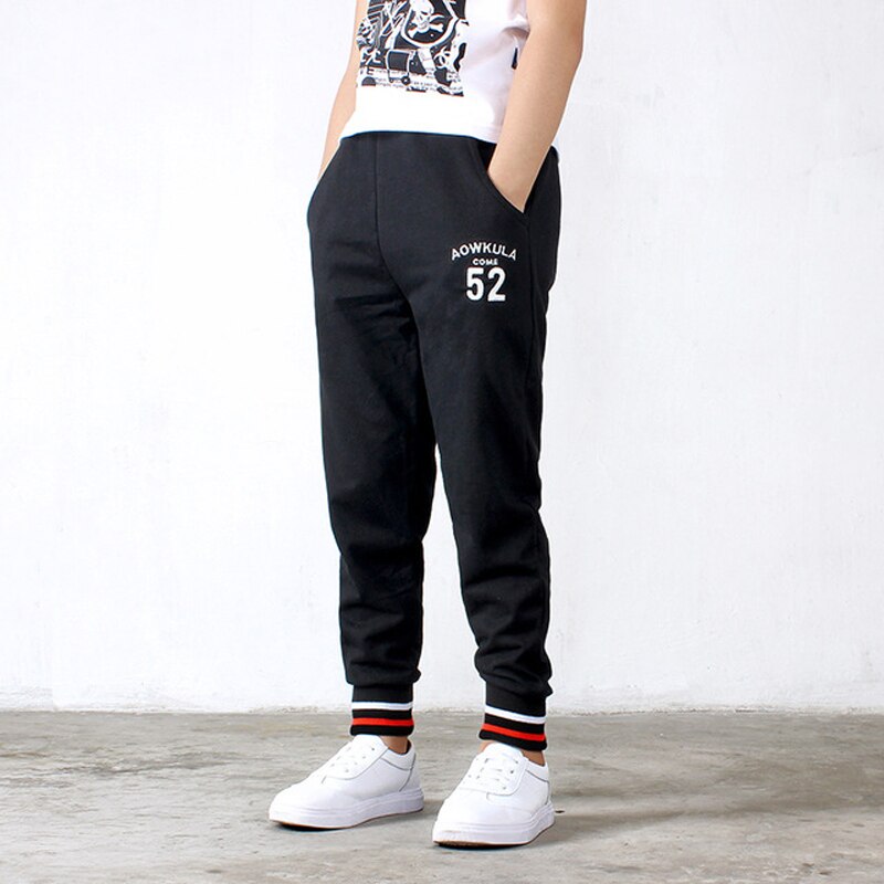 IENENS niños Pantalones deportivos de primavera pantalones de cintura elástica 5-15Y otoño Niño Pantalones de algodón para correr niños niñas pantalones de salida