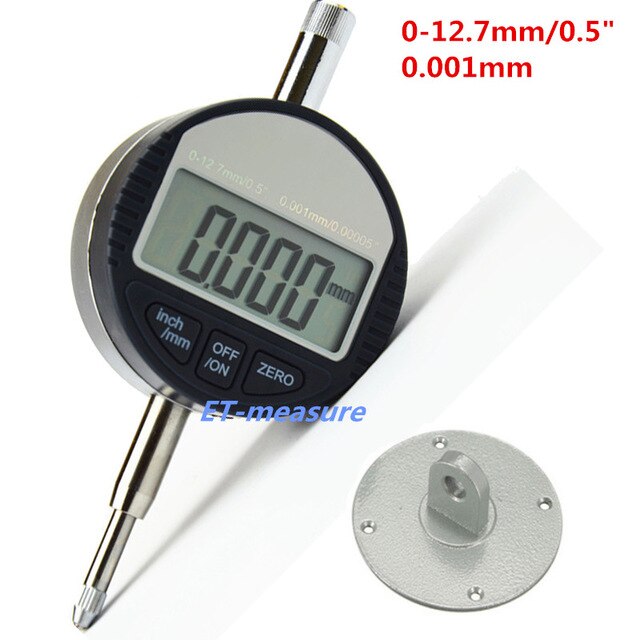 4size Micron digital indicator 12.7mm 25.4mm Electronic Micrometer Digital Micrometro Metric/Inch 0-12.7mm/0.5" Dial Indicator: 0-12.7x0.001mm