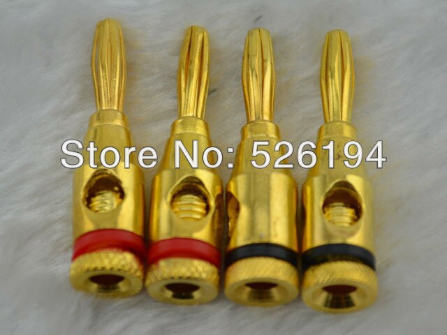 8 pcs di Alta Performance Placcato Oro Banana A Banana del Connettore Adattatore Hi End Tappi Per Le Orecchie