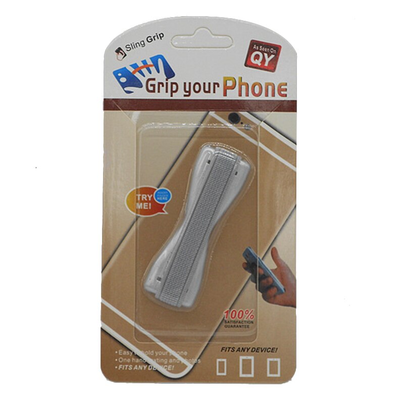 Universal Grip Your Phone Cell Phone Finger Holder Back Side Belt Phone Holder Sling Anti Slip Stand for iPhone Samsung TXTB1: 02