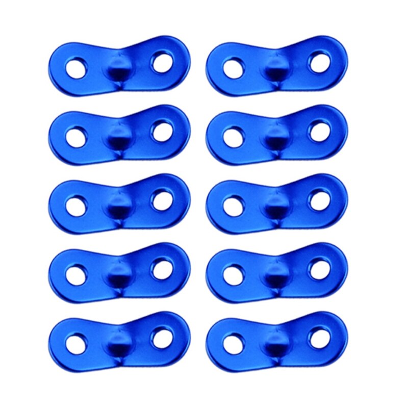 Tendeurs de corde de tente en alliage d&#39;aluminium, 10 pièces, corde de Camping antidérapante, boucles de verrouillage, double trous, bouchon d&#39;arachides