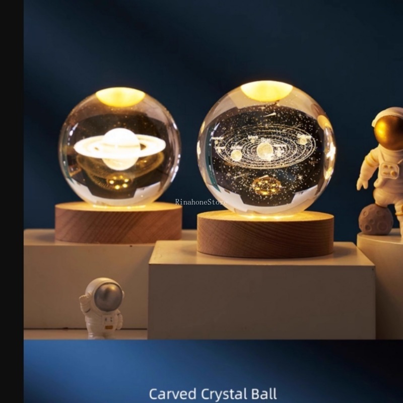 3d kristalllampor lampa glödande planetarisk galax nattlampa kristallkula nattlampor sänglampa heminredning jul
