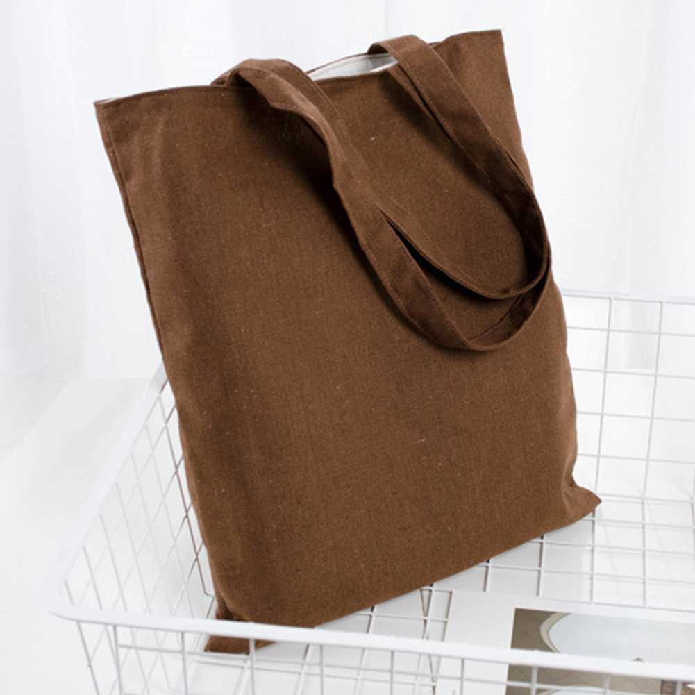 Effen School Shopping Tote Bag Grote Capaciteit Multifunctionele Opslag Katoen Blend Eco Vriendelijk Herbruikbare Natuurlijke Universal Soft