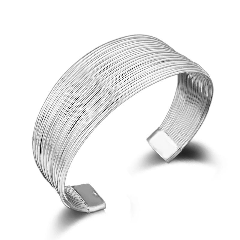 Multi-linie Armband Silber Überzogene Armbänder & Armreifen Für Frauen Schmuck Pulseiras Femme Pulseras Pulseira Bileklik Jonc