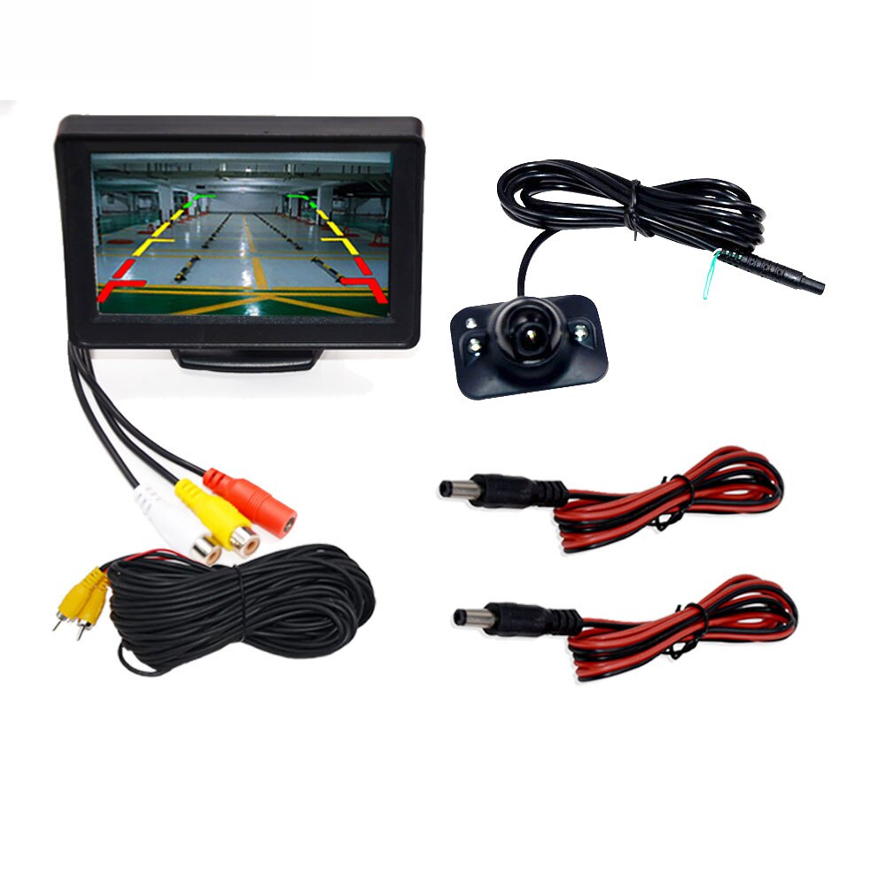 BYNCG 4,3 &quot;Auto Rückspiegel Monitor Auto Parkplatz System + LED Nachtsicht Sicherung umkehren Kamera CCD Auto Hinten Aussicht Kamera: Grün