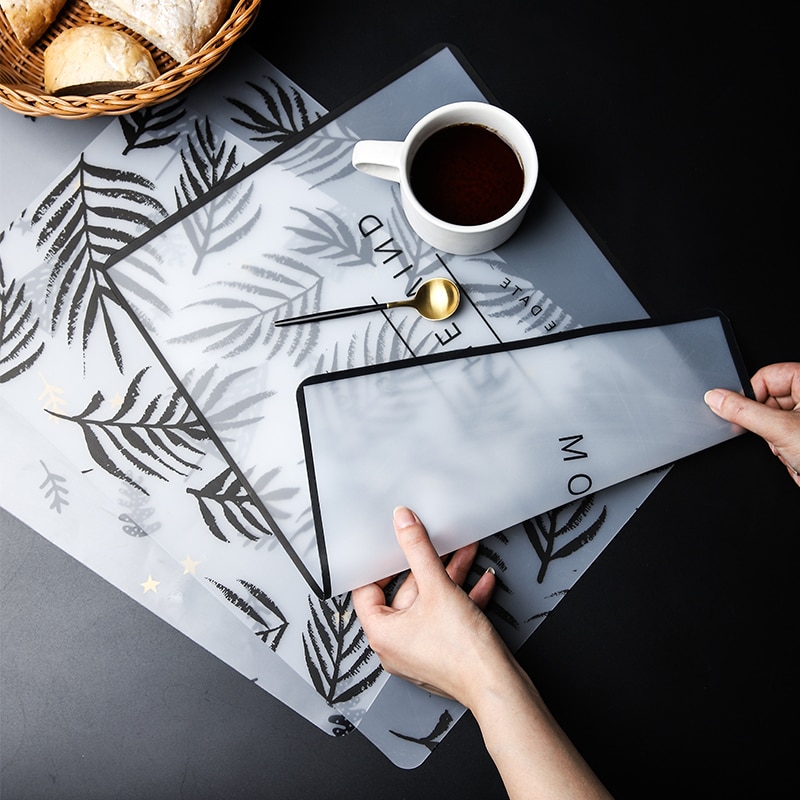 1pc antislip servies warmte-isolatiematten placemat anti-olie kom bord mat eva materiaal transparante placemats bekermat