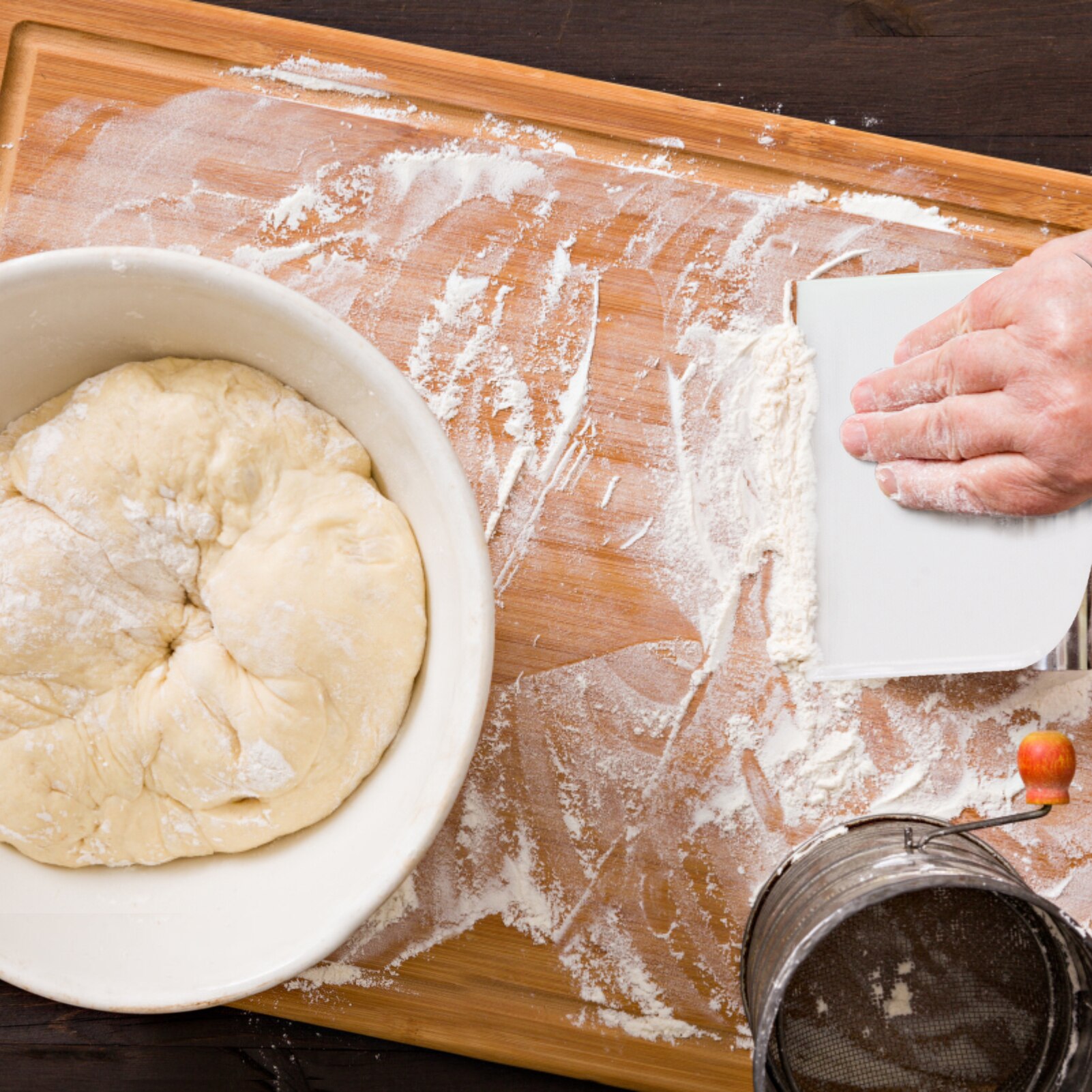 Bread Flour Whisk Blenders Mixer Tool Twist For Dough Cutter Pulverizer Stirring Rod Knead Plastic Scraper Set