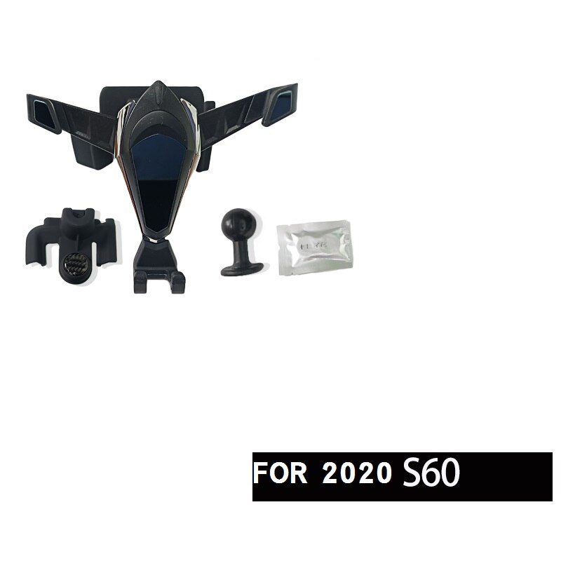 Voor volvo  s60 auto telefoonhouder  s60 luchtuitlaat navigatie telefoonhouder modificatie auto accessoires: Zwart 1pc