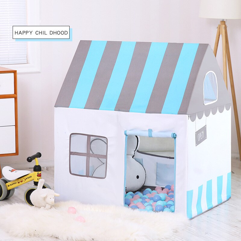 Tenda per bambini portatile giocattoli per bambini per bambini casa delle fate per bambini tende da gioco per bambini gioca a Ball Pool regalo di compleanno di natale: blue tent