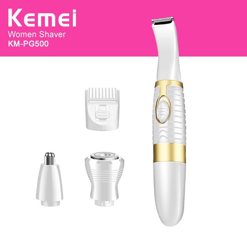 3 en 1 depiladora eléctrica mujer de batería de la máquina de precisión Depilador para cara cabello cejas Trimmer herramientas de cuidado Personal 42D: White