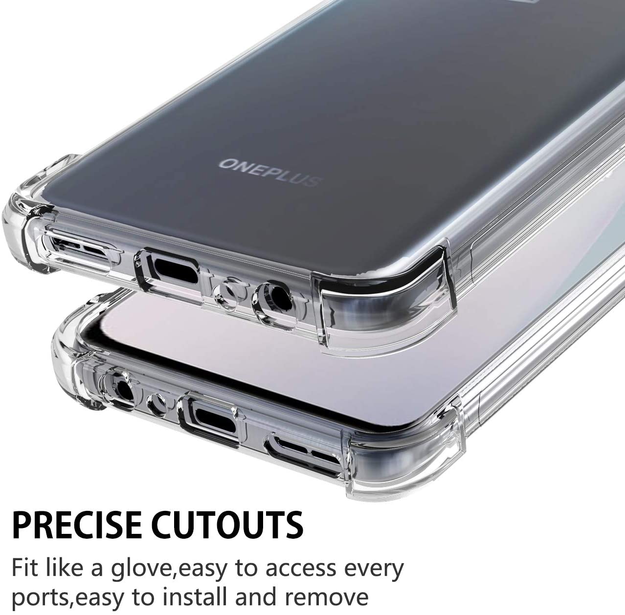 Capa de silicone à prova de choque para oneplus nord n10 n100 5g nordn10 nordn100, proteção traseira macia e transparente