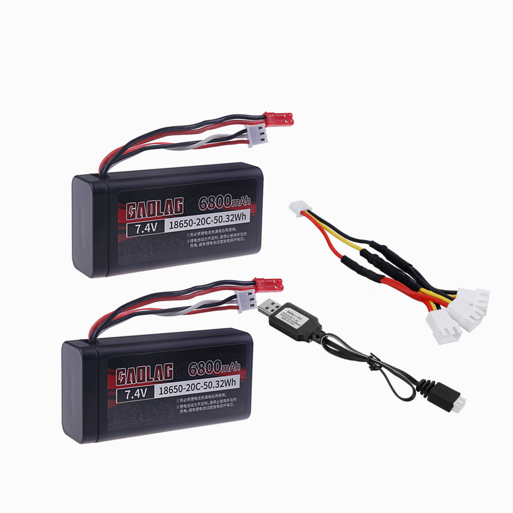 7.4V 6800mAh Li-ion Battery - 2S JST Plug - for UDIRC SG1603 SG1604 RC Cars: Yellow