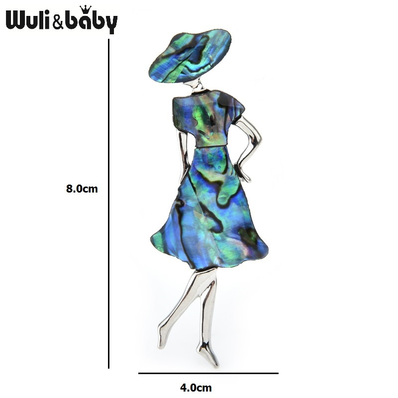 Wuli&baby Natural Shell Lady Girl Brooches Women Weddings Banquet Party Brooch Pins