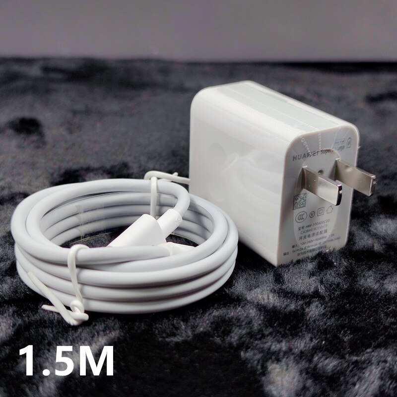 Huawei 40W Charger UK EU SuperCharge P30 pro fast charge adapter type C cable For Huawei P30 pro P40 Mate 30 20 pro V30: US add 1.5M cable